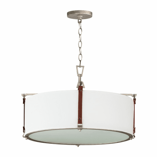 Maxim Sausalito 4-Light Pendant - Weathered Zinc/Brown Suede - 16135FTWZBSD
