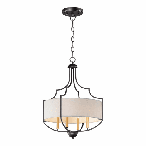 Maxim Savant 4-Light Chandelier - Bronze / Antique Brass - 25284WLBZAB