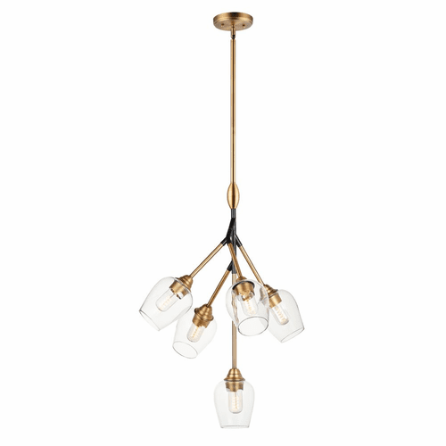 Maxim Savvy 5-LT Pendant - Antique Brass / Black - 26343CLABBK