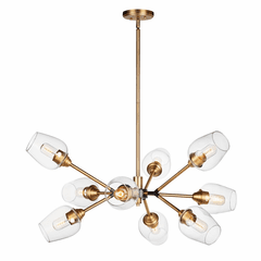 Maxim Savvy 9-LT Chandelier - Antique Brass / Black - 26345CLABBK