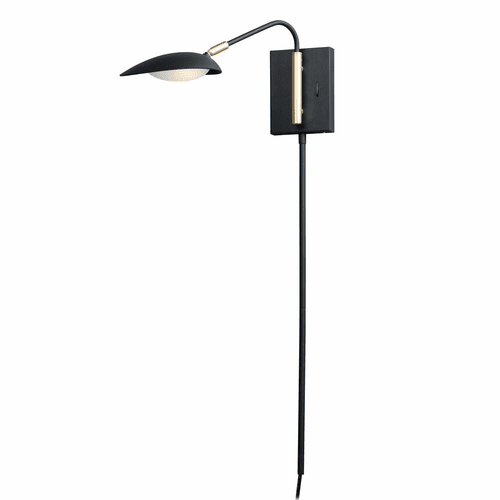 Maxim Scan LED 1-LT Pin-Up Wall Sconce - Black / Satin Brass - 21691BKSBR