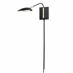 Maxim Scan LED 1-LT Pin-Up Wall Sconce - Black / Satin Brass - 21691BKSBR