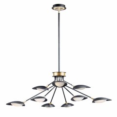 Maxim Scan LED 9-LT Chandelier - Black / Satin Brass - 21699BKSBR