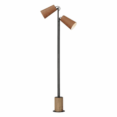 Maxim Scout 2-Light Floor Lamp - Weathered Wood / Tan Leather - 10099WWDTN
