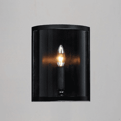 Maxim Sentinel 1-Light Wall Sconce - Black - 25259CLBK