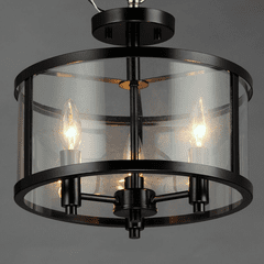 Maxim Sentinel 3-Light Semi Flush - Black - 25250CLBK
