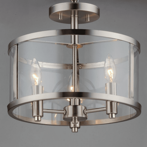 Maxim Sentinel 3-Light Semi Flush - Satin Nickel - 25250CLSN
