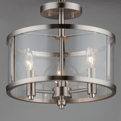 Maxim Sentinel 3-Light Semi Flush - Satin Nickel - 25250CLSN