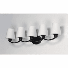 Maxim Shelter 5-Light Bath Vanity - Black - 11835SWBK Maxim Shelter 5-Light Bath Vanity - Black - 11835SWBK
