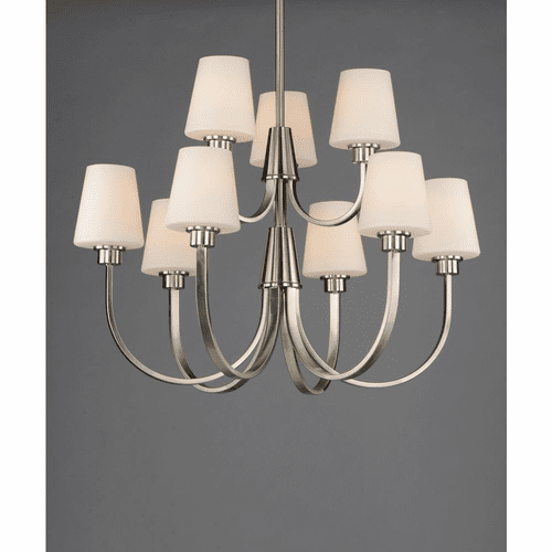 Maxim Shelter 9-Light Chandelier - Satin Nickel - 11826SWSN
