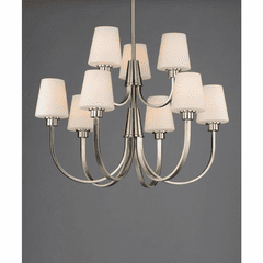 Maxim Shelter 9-Light Chandelier - Satin Nickel - 11826SWSN Maxim Shelter 9-Light Chandelier - Satin Nickel - 11826SWSN