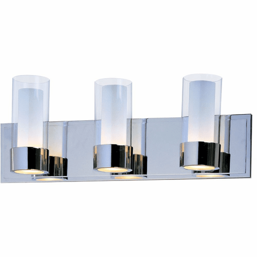 Maxim Silo 3-LT Bath Vanity Light w/ LED Bulbs - Polished Chrome - 23073CLFTPC/BUL