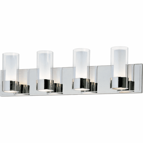 Maxim Silo 4-LT Bath Vanity Light w/ LED Bulbs - Polished Chrome - 23074CLFTPC/BUL