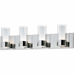 Maxim Silo 4-LT Bath Vanity Light w/ LED Bulbs - Polished Chrome - 23074CLFTPC/BUL Maxim Silo 4-LT Bath Vanity Light w/ LED Bulbs - Polished Chrome - 23074CLFTPC/BUL