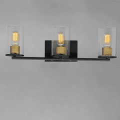 Maxim Sleek 3-Light Bath Vanity - Antique Brass / Black - 11843CDABBK Maxim Sleek 3-Light Bath Vanity - Antique Brass / Black - 11843CDABBK