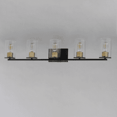 Maxim Sleek 5-Light Bath Vanity - Antique Brass / Black - 11845CDABBK