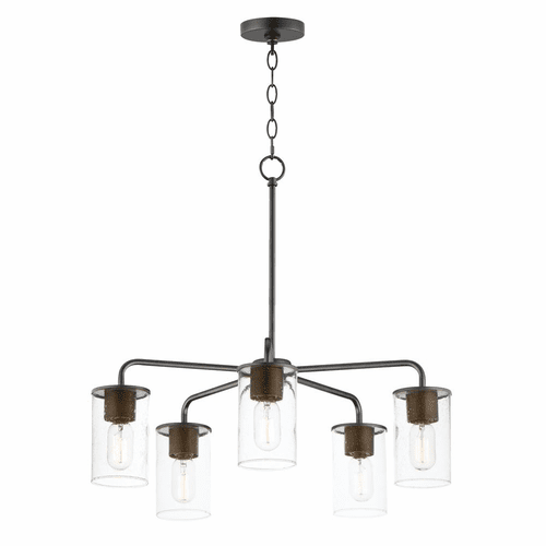 Maxim Sleek 5-Light Chandelier - Antique Brass / Black - 11846CDABBK