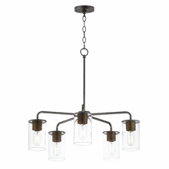 Maxim Sleek 5-Light Chandelier - Antique Brass / Black - 11846CDABBK