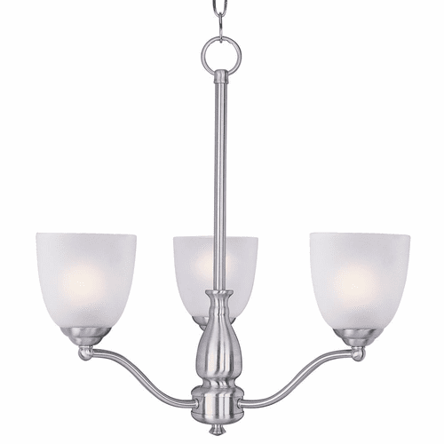 Maxim Stefan 3-LT Single-Tier Chandelier - Satin Nickel - 10064FTSN