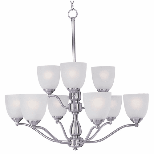 Maxim Stefan 9-LT Multi-Tier Chandelier - Satin Nickel - 10066FTSN