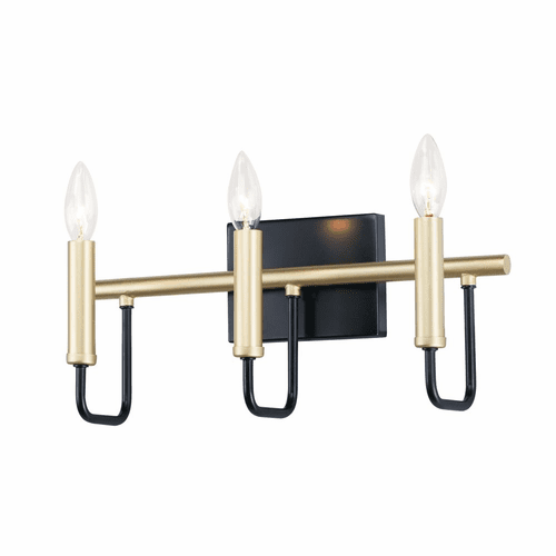 Maxim Sullivan 3-LT Bath Vanity Light - Black / Gold - 10253BKGLD