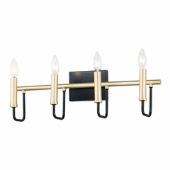 Maxim Sullivan 4-LT Bath Vanity Light - Black / Gold - 10254BKGLD Maxim Sullivan 4-LT Bath Vanity Light - Black / Gold - 10254BKGLD