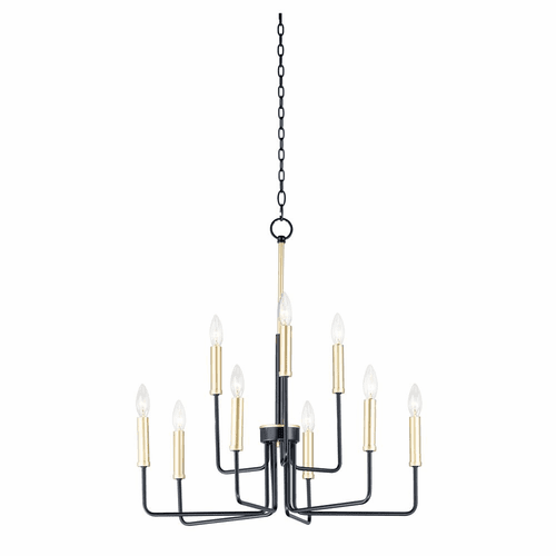 Maxim Sullivan 9-LT Multi-Tier Chandelier - Black / Gold - 10257BKGLD