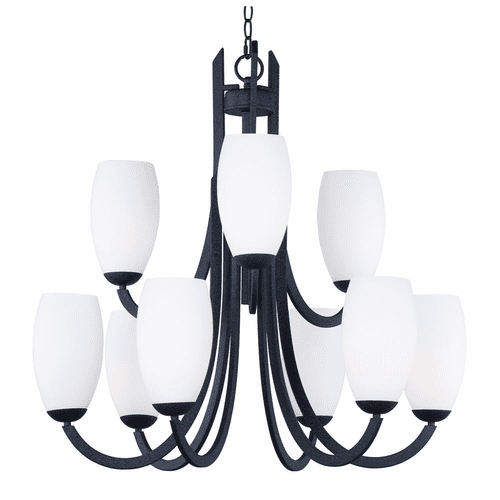 Maxim Taylor 9-LT Chandelier - Textured Black - 21657SWTXB