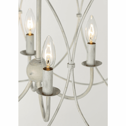 Maxim Trellis 4-Light Chandelier - Weathered White - 27594WWT