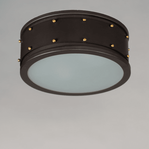Maxim Trestle 2-Light Flush Mount - Oil Rubbed Bronze / Antique Brass - 25160OIAB