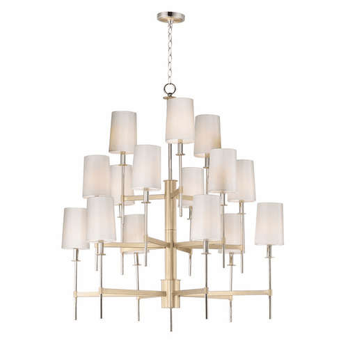 Maxim Uptown 15-LT Multi-Tier Chandelier - Satin Brass - 32399OFSBRPN