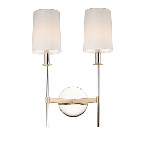 Maxim Uptown 2-LT Wall Sconce - Satin Brass / Polished Nickel - 32392OFSBRPN