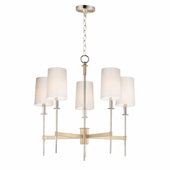 Maxim Uptown 5-LT Chandelier - Satin Brass / Polished Nickel - 32395OFSBRPN
