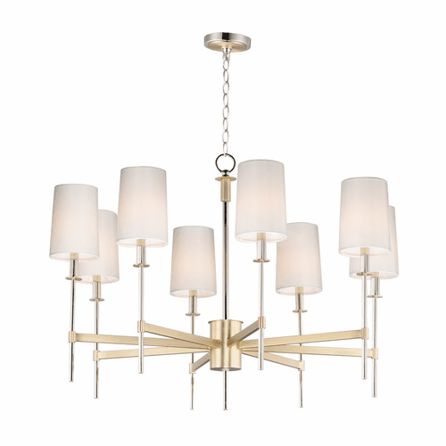 Maxim Uptown 8-LT Chandelier - Satin Brass / Polished Nickel - 32398OFSBRPN