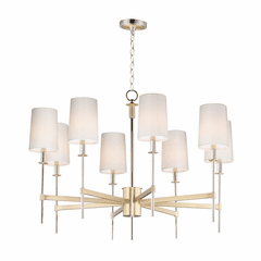 Maxim Uptown 8-LT Chandelier - Satin Brass / Polished Nickel - 32398OFSBRPN