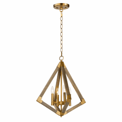 Maxim Vector 4-LT Pendant - Weathered Oak / Antique Brass - 12252WOAB