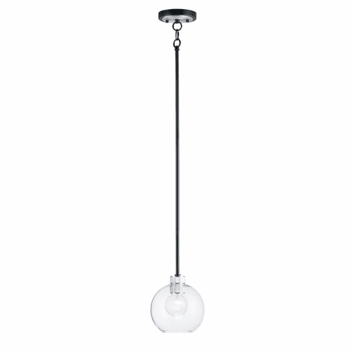 Maxim Vessel 1-LT Mini Pendant - Black / Brushed Aluminum - 21619CLBKAL