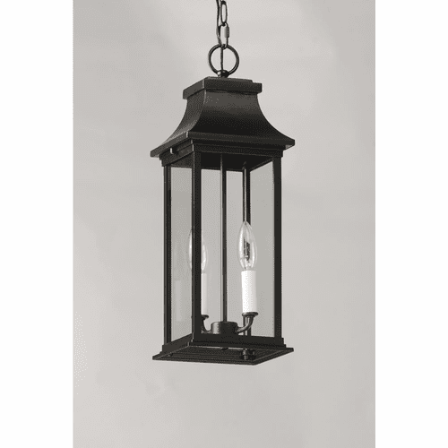Maxim Vicksburg 2-Light Outdoor Hanging Lantern - Black - 30029CLBK