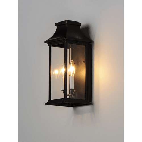 Maxim Vicksburg 2-Light Outdoor Pocket Wall Sconce - Black - 30025CLBK