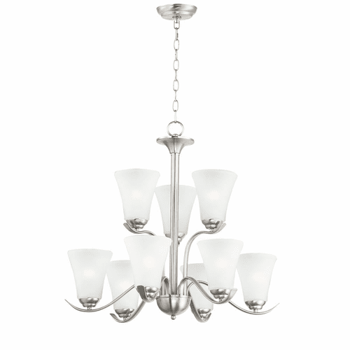Maxim Vital 9-Light Chandelier - Satin Nickel - 12076FTSN