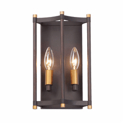 Maxim Wellington 2-LT Wall Sconce - Oil Rubbed Bronze / Antique Brass - 13599OIAB Maxim Wellington 2-LT Wall Sconce - Oil Rubbed Bronze / Antique Brass - 13599OIAB