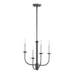 Maxim Wesley 4-Light Chandelier - Black / Satin Nickel - 10324BKSN Maxim Wesley 4-Light Chandelier - Black / Satin Nickel - 10324BKSN