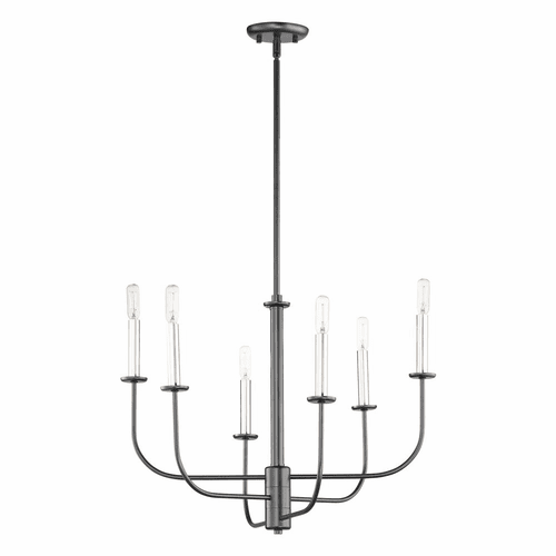 Maxim Wesley 6-Light Chandelier - Black / Satin Nickel - 10326BKSN