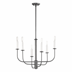 Maxim Wesley 6-Light Chandelier - Black / Satin Nickel - 10326BKSN Maxim Wesley 6-Light Chandelier - Black / Satin Nickel - 10326BKSN