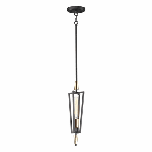 Maxim Wings 1-Light Pendant - Black / Satin Brass - 11653BKSBR