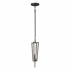 Maxim Wings 1-Light Pendant - Black / Satin Brass - 11653BKSBR