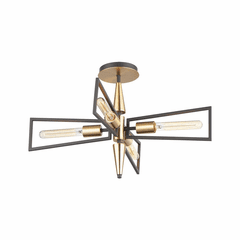 Maxim Wings 4-Light Flush Mount - Black / Satin Brass - 11650BKSBR Maxim Wings 4-Light Flush Mount - Black / Satin Brass - 11650BKSBR