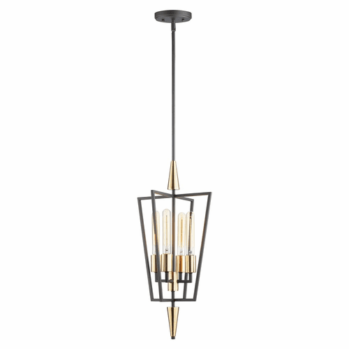 Maxim Wings 4-Light Pendant - Black / Satin Brass - 11654BKSBR