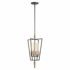 Maxim Wings 4-Light Pendant - Black / Satin Brass - 11654BKSBR