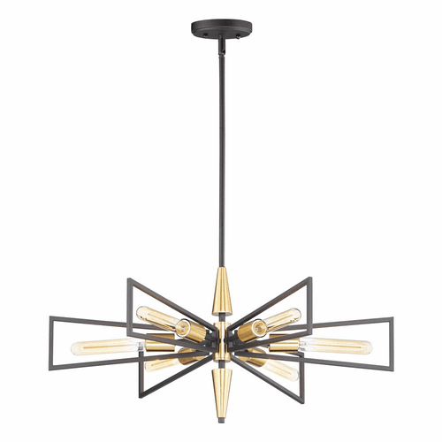 Maxim Wings 6-Light Chandelier - Black / Satin Brass - 11656BKSBR